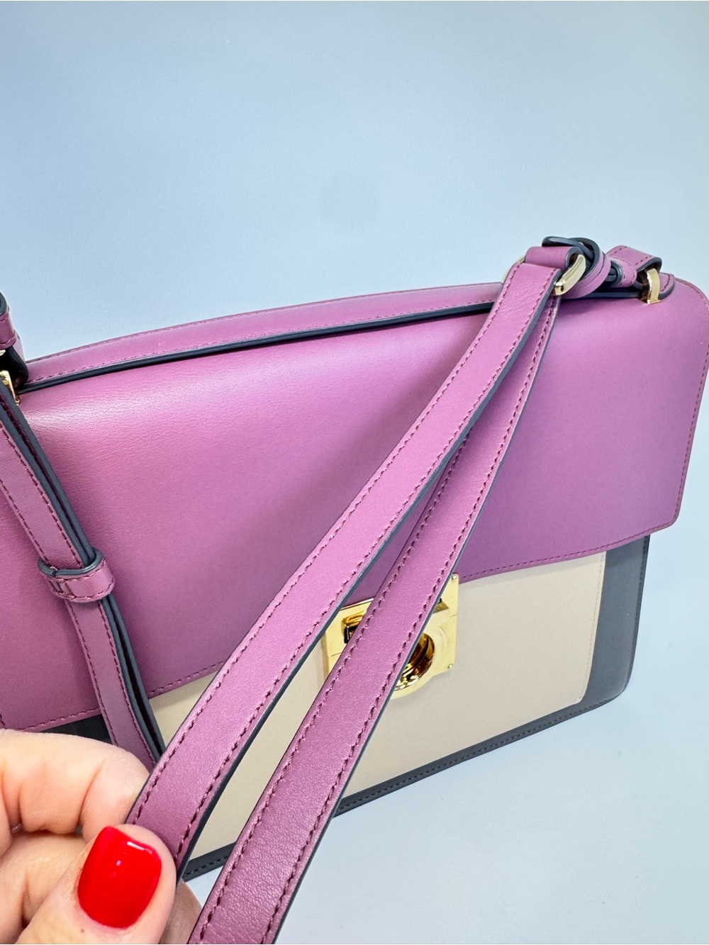 Authentic Salvatore Ferragamo Color Block Shoulder Bag - Picture 5 of 11